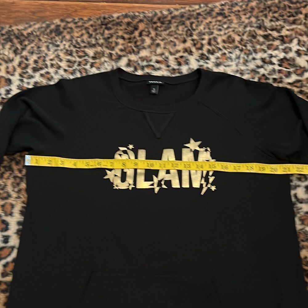 Torrid Black Glam Graphic Fleece Lined Sweater Casual Pullover Comfy Dress - Picture 9 of 13